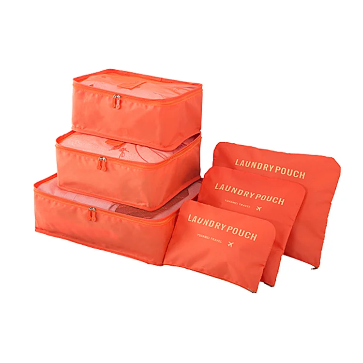 
Custom Personalized waterproof nylon packing cubes 6 piece travel organizer bag for suitcase 