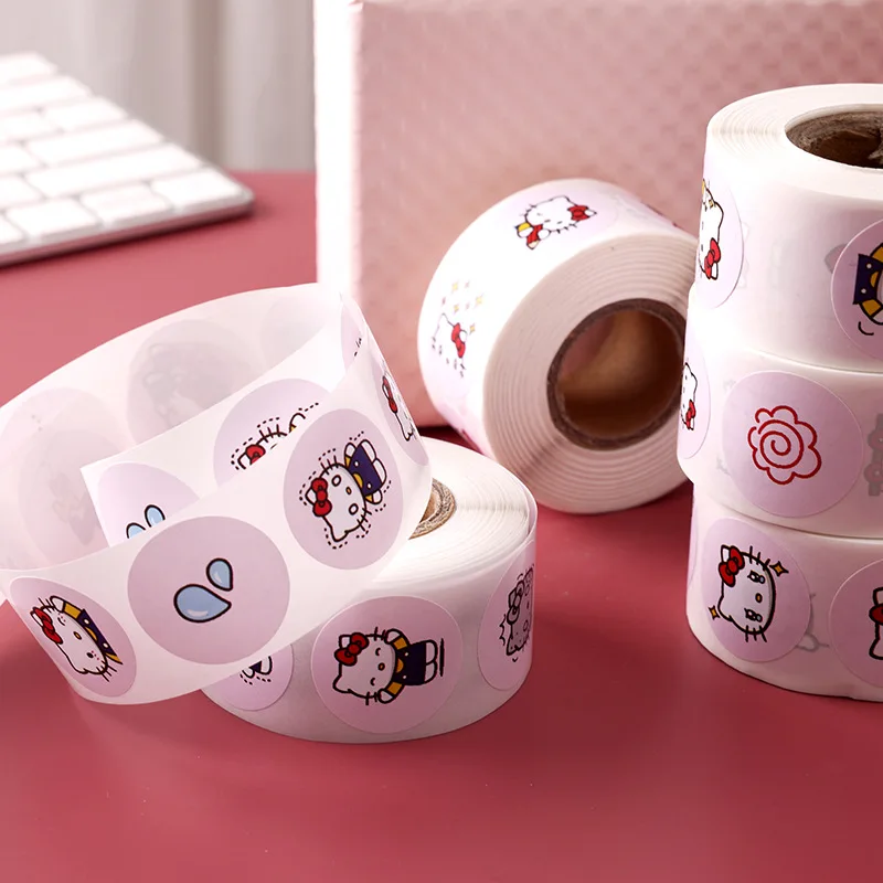 Girls Sticker Hello Kitty Stickers Label Roll Pink Best Sales Adhesive Cute Printing Customized OEM Custom Sticker Gift & Craft