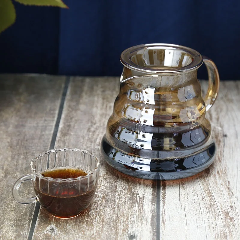 colorful  glass coffee pot  rainbow color pour over coffee maker