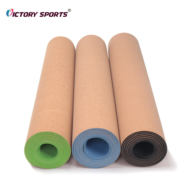 Wholesale China Dual Color Anti-Slip Tpe 6 Mm Customised Cork Yoga Mats For Fitness