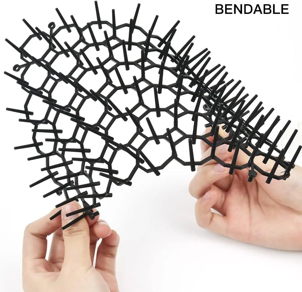 stocks wholesale 15x20cm network digging stopper scat cat repellent deterrent fence mats anti cats spikes with anchors