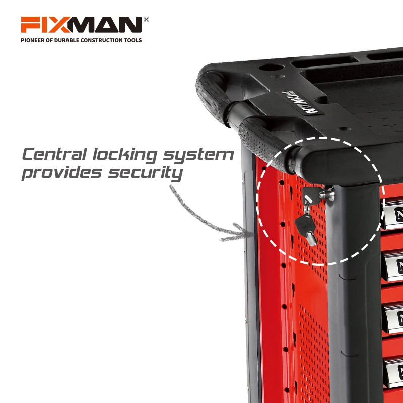 FIXMAN Professional 10-Drawer Metal Rolling Tool Cabinet On Wheels