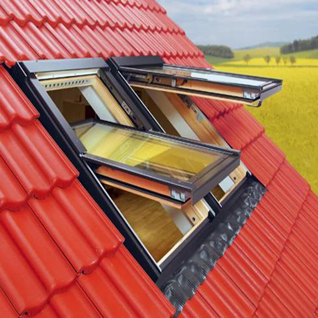 Upscale villa Attic roof skylight window attic ventilated lighting skylight aluminum wood composite sunroof skylight