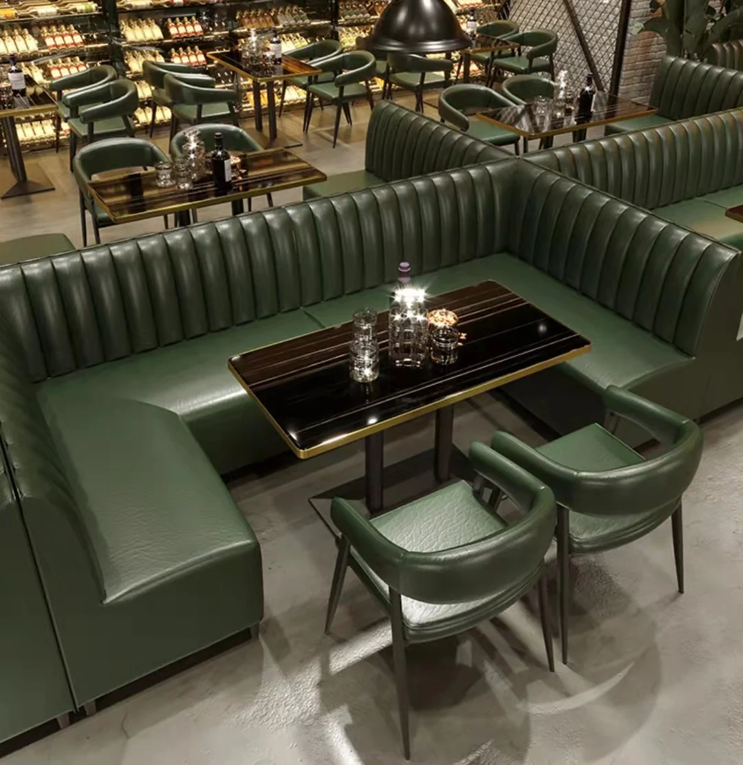 Factory Wholesale Design Imitation Leather Restaurant Booth Seating Bar Furniture Sets Pub Tables And Chairs