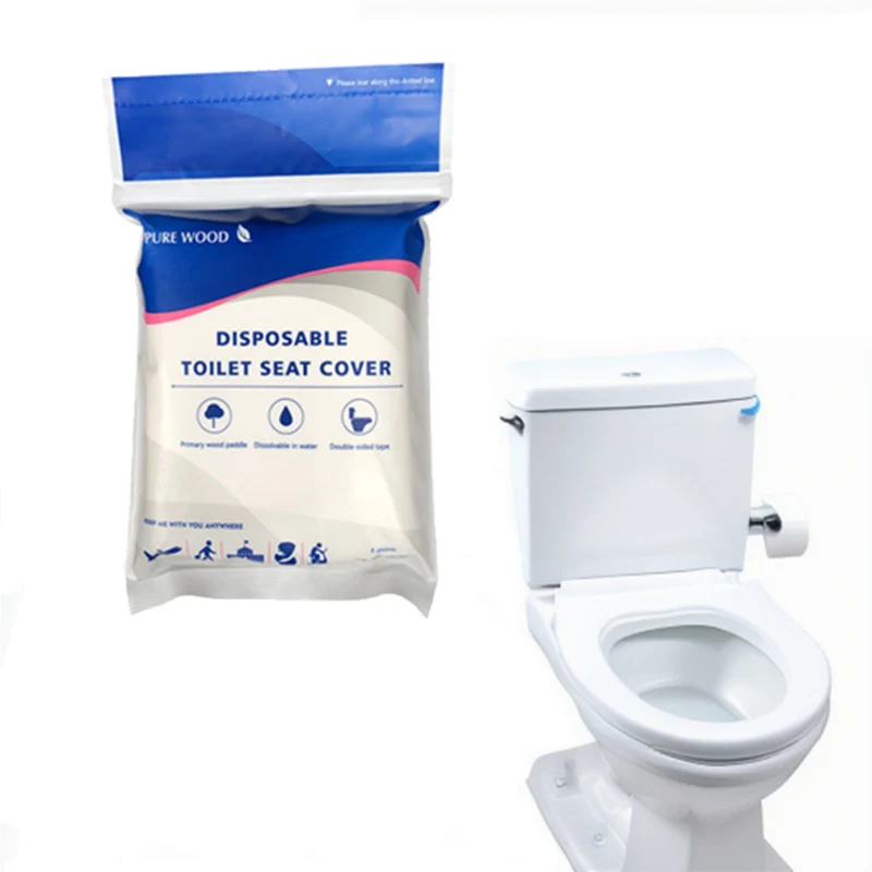 Biodegradable 6-Sheet 2-Ply Disposable Toilet Seat Cover Travel Use Paper Covers for Convenient Toilets