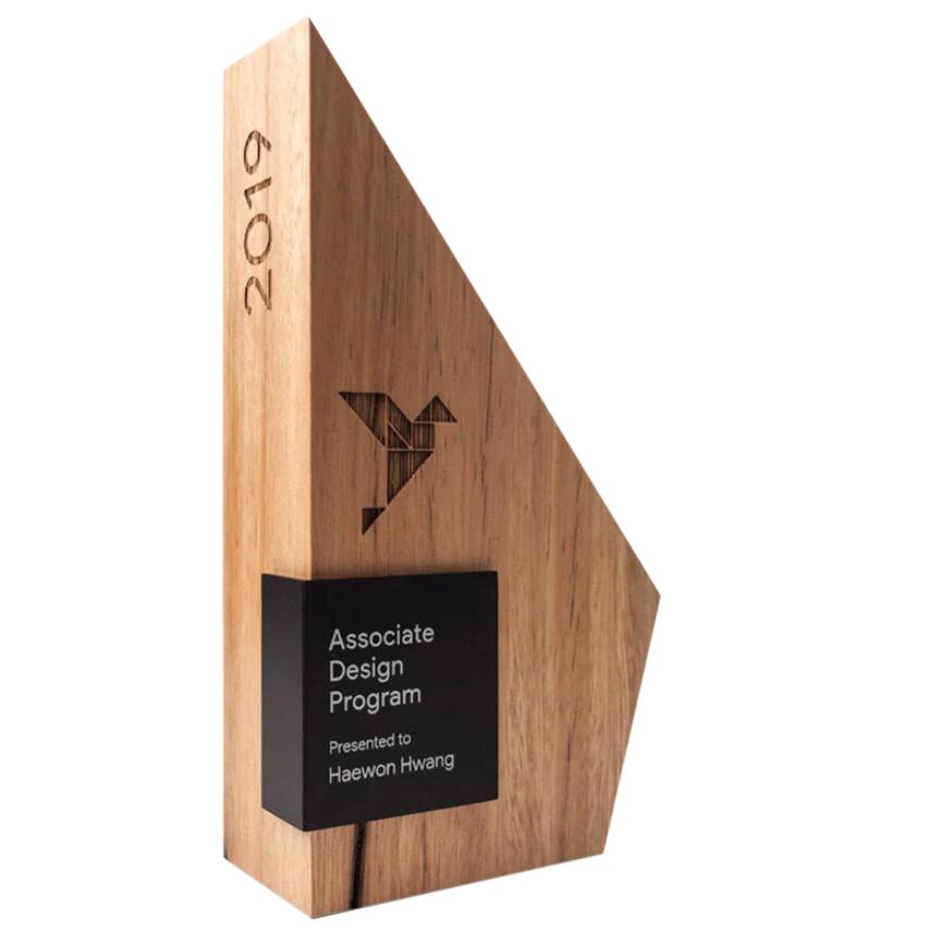 Medal Customized Solid Wood Authorization Plate Wooden Trophy Creative Newcomer Medal Year-End Award