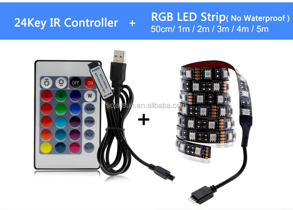 Smd5050 Usb Powered Dc5v Decoration For Tv Ktv Theatre Compute Mood Ip65 Color Dmx Led Strip Light With Remote Controller Kit