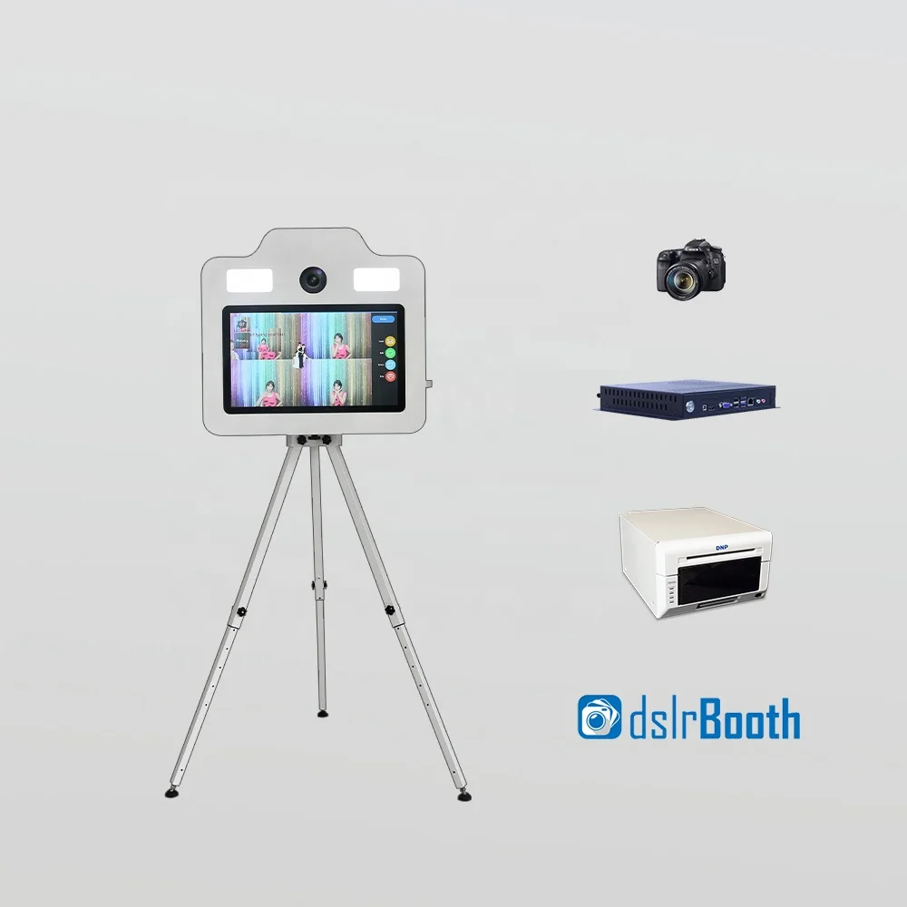 21.5 inch Touch Screen LCD Monitor Magic Photo Booth with Fill Light Fashion Selfie Photo Booth DSLR Selfie Photo Booth