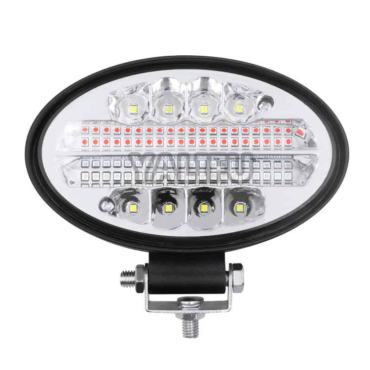 New factory direct sale 5-inch 144W white red blue flashing 9-36V led car work light for truck SUV trailer offroad motorcycle