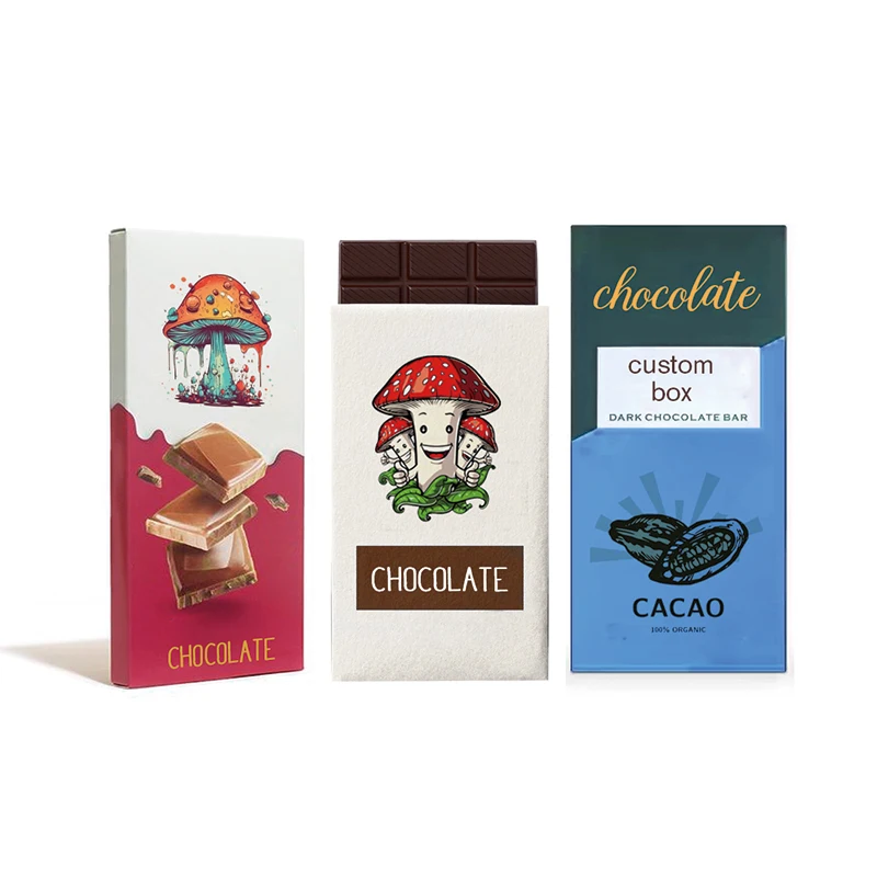custom logo Magic Mushroom Chocolate Bar Boxes Mush Choco Packaging Box matte film gold foil emboss