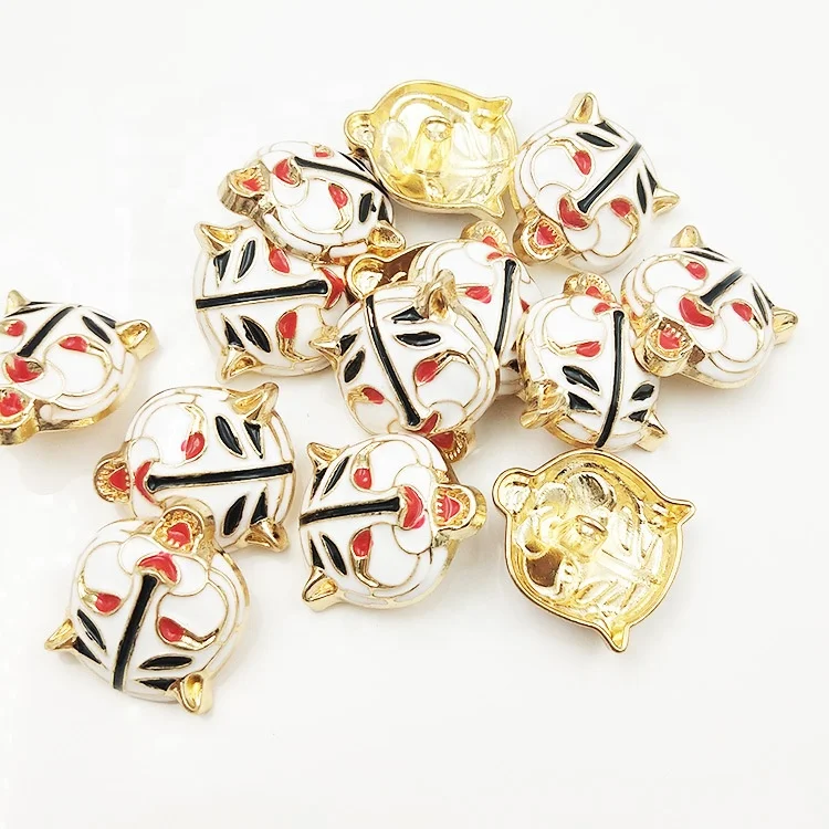 Fancy Tiger Design Sewing Buttons Special Animal Enamel Buttons Coat Decorative Shank Buttons
