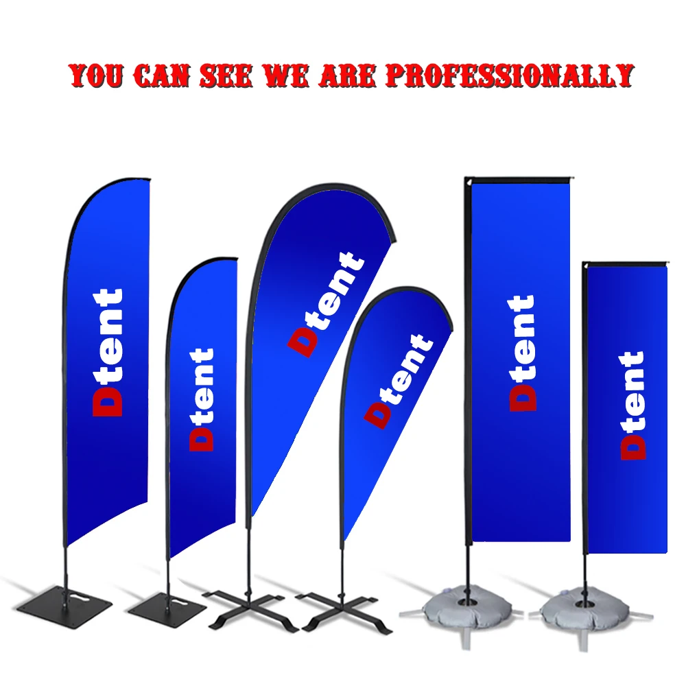 Custom Design Logo Printing Advertising 5M Meter Beach Feather Lobster Sign Windless Large Canvas Flags Banners Chakra Roll