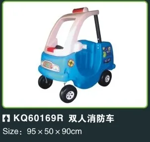 Kaiqi KQ60169R kids plastic toys fire double car rider for kindergarten, school, amusement park