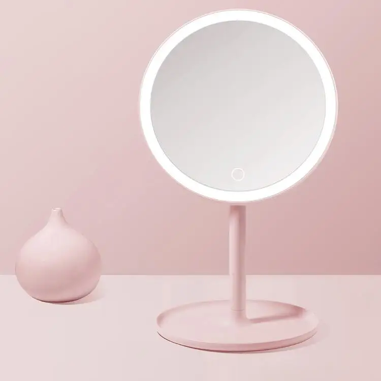 SWIDA Smart Touch Reversible Mirror Single-Sided Cosmetic Magnifying Feature Nickel Finish Enlarged Light Lamp Makeup Mirror