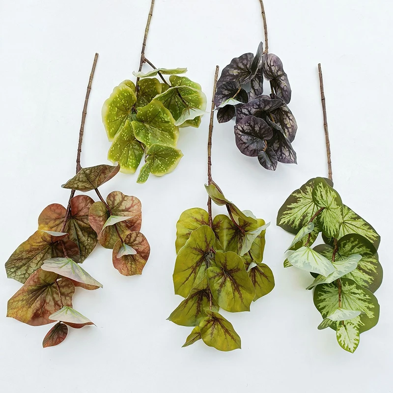 Artificial Oak Tree Leaf Stems Faux Oak Tree Branches Green Plant for Greenery Wall Floral Decoration
