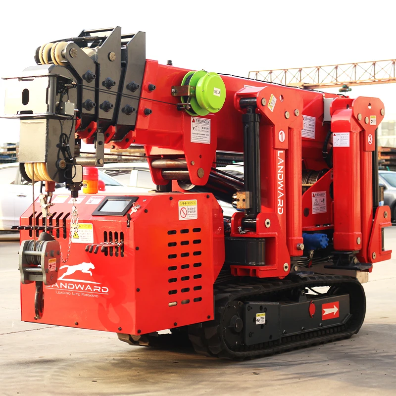 New Design Construction Mini Spider Crane 3T Marine Wireless Remote Control Crane Telescopic Boom Factory