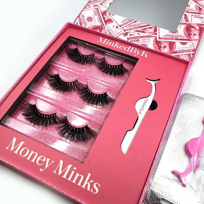 Wholesale fluffy false eyelashes 25mm vendor eye lashes set eyelash box custom natural lash books with logo