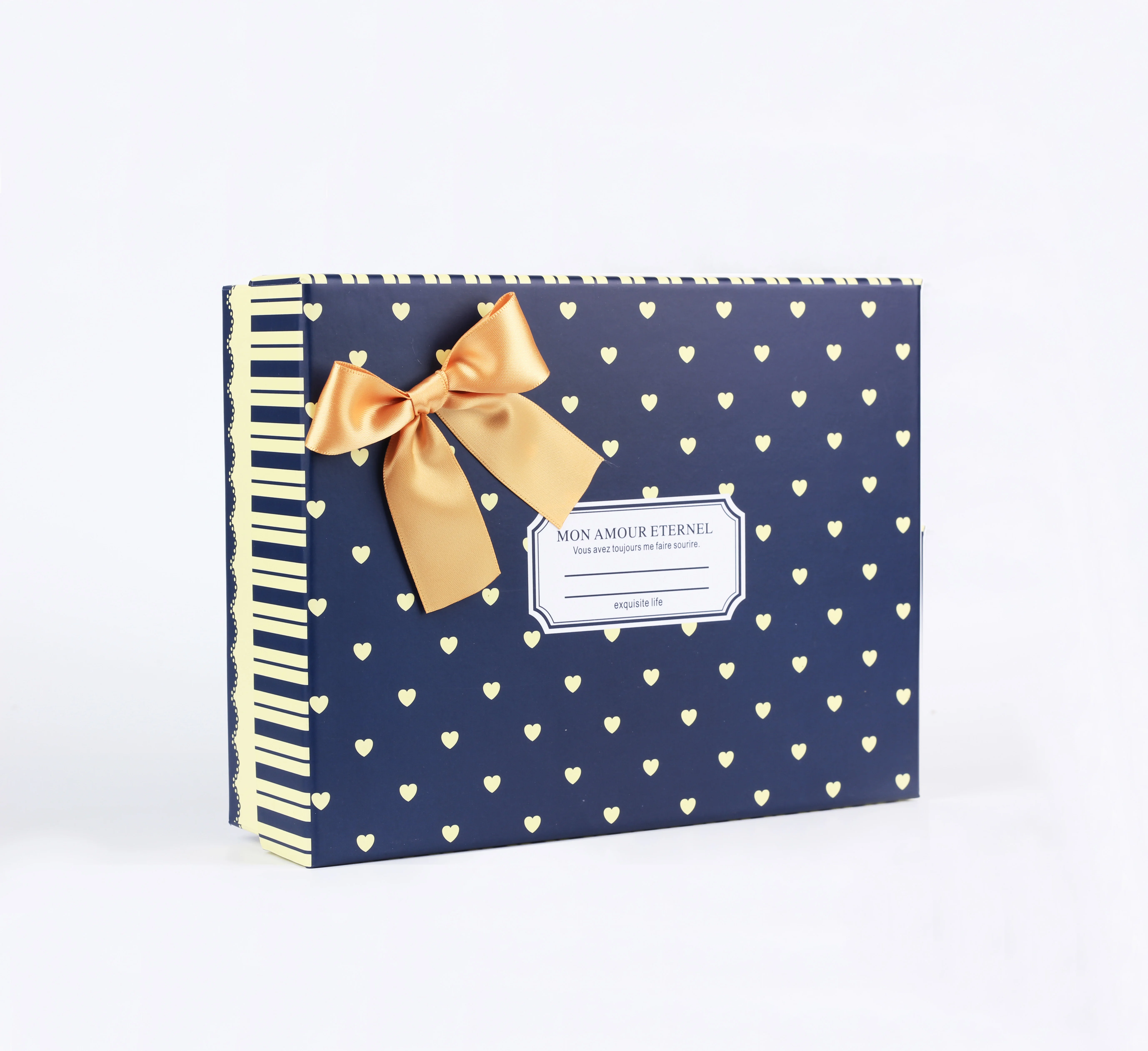 
Custom logo Packaging gift Box dots various sizes customized paper Packing box rigid Box with ribbon tie 
