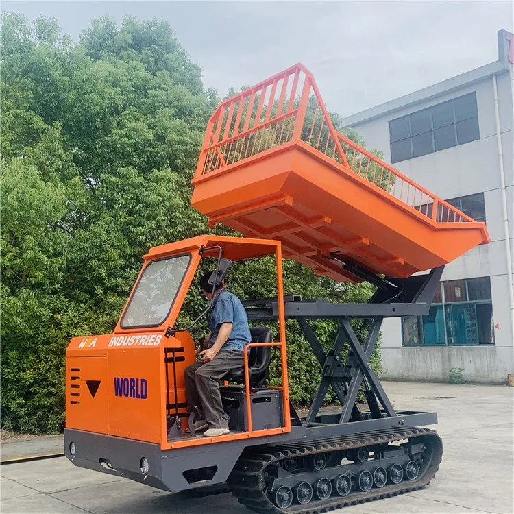 Mini track loader crawler dumper with palm oil fruits grapple