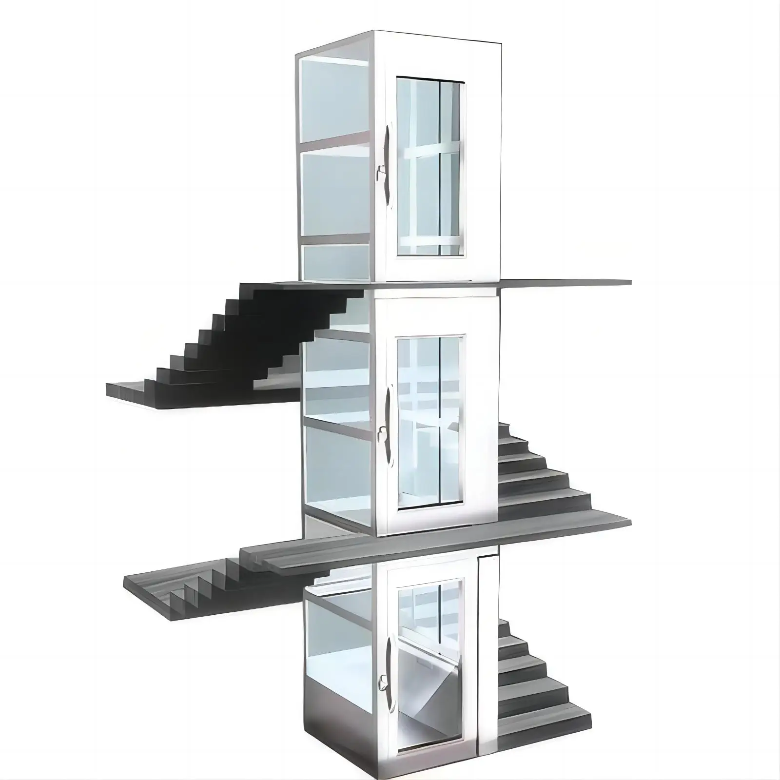 Simple Disabled Wireless Remote Control Hotel 3 Person Hydraulic Cylinder Lifting Electric Residential Small Home Elevator