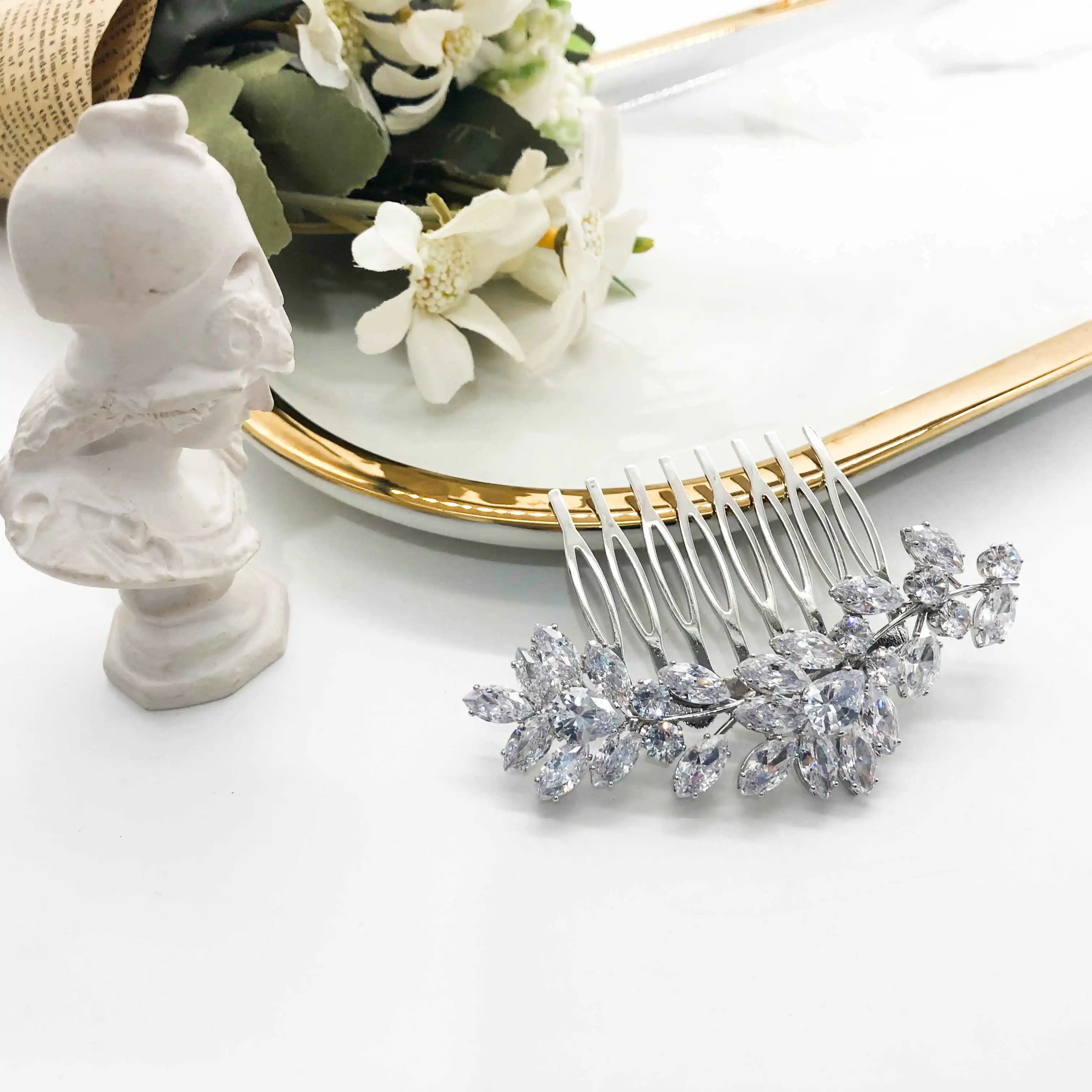 GS0094 Fashion Luxury Zircon Bridal Hair Comb, Wedding Hair Comb, Bridal Hair Comb For Hair