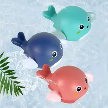 2024 Baby Bath Toys Swimming Water Game Cartoon Animal Whale Turtle Classic For Toddler Yellow Duck Toy Cute Whales crabs turtle