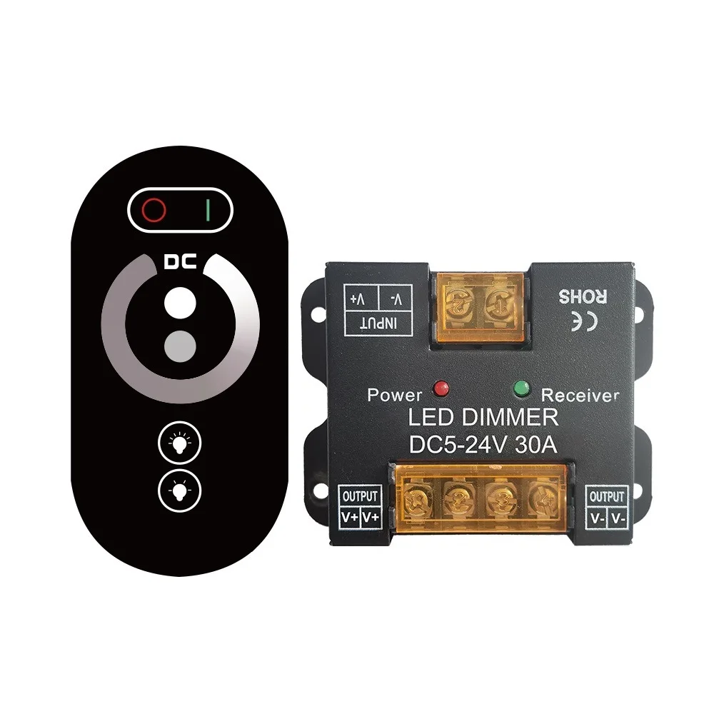 High Power 30A Monochrome Dimmer Switch CCT Adjustment Remote Controller Iron Wireless RF Touch Panel Dimmer