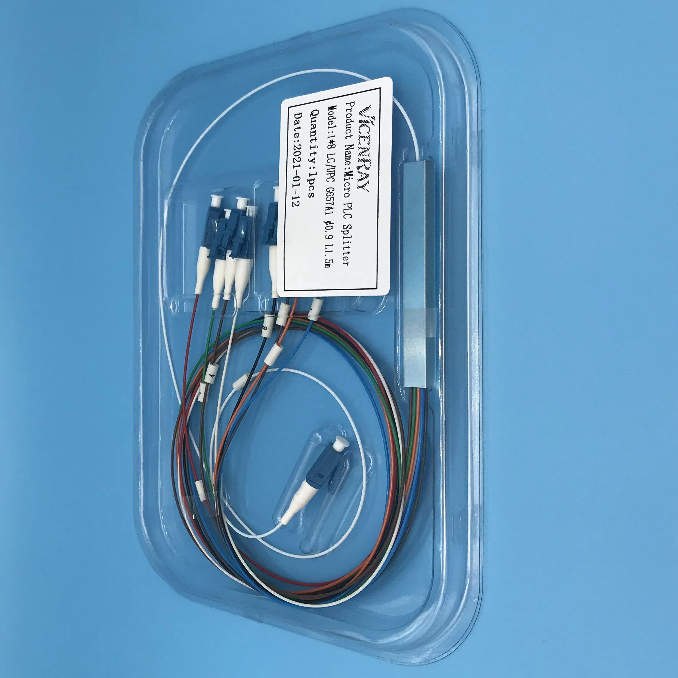 Factory Price Ftth steel tube FTTH 1x2 1x4 1x8 1x16 Fiber Optic PLC Splitter with LC/UPC