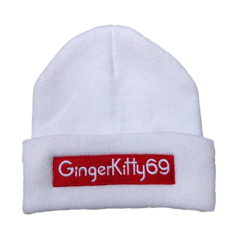 OEM wholesale acrylic white embroidered logo customize kids beanies hat
