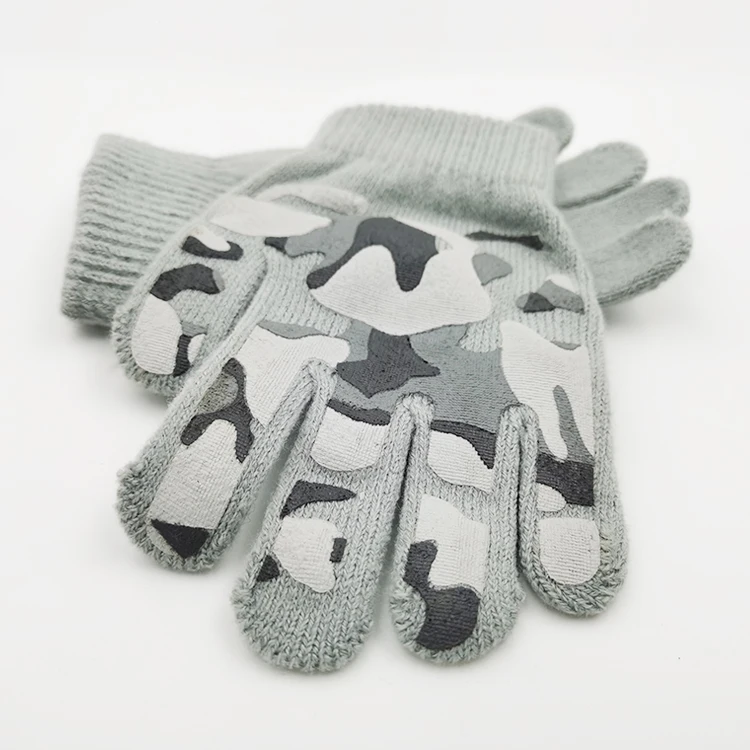 
Handsome simple high-quality winter warm knitted cotton gloves 