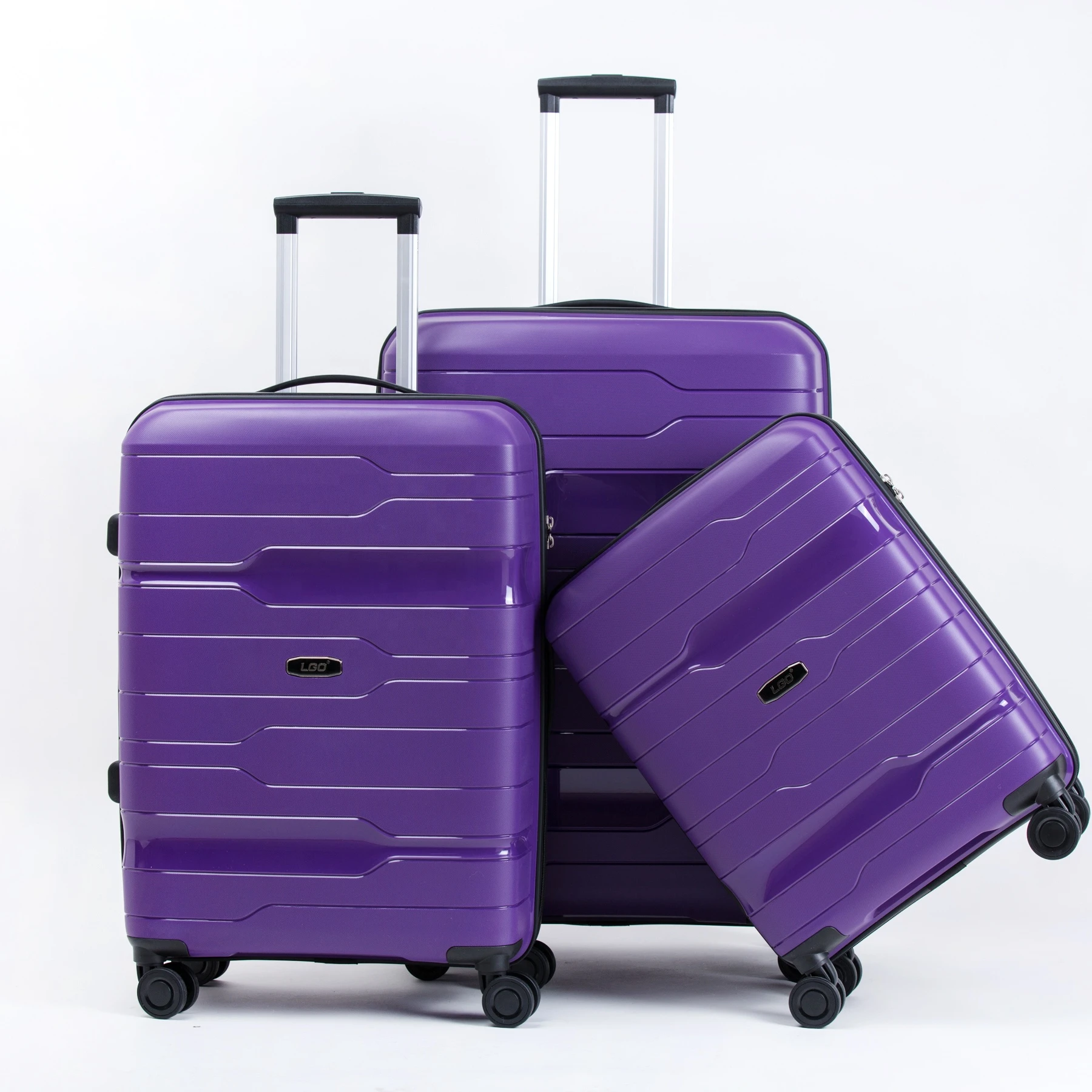 PP Zipper luggage with Suitcase  Trolley Travel Bags Travelling Luggage Sets Carry-on Pp Small Size Black Spinner