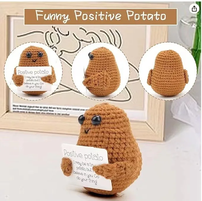 New Woolen Big Butt Potato Cute Handmade Crochet Lemon Cucumber Potato Knitted Dolls