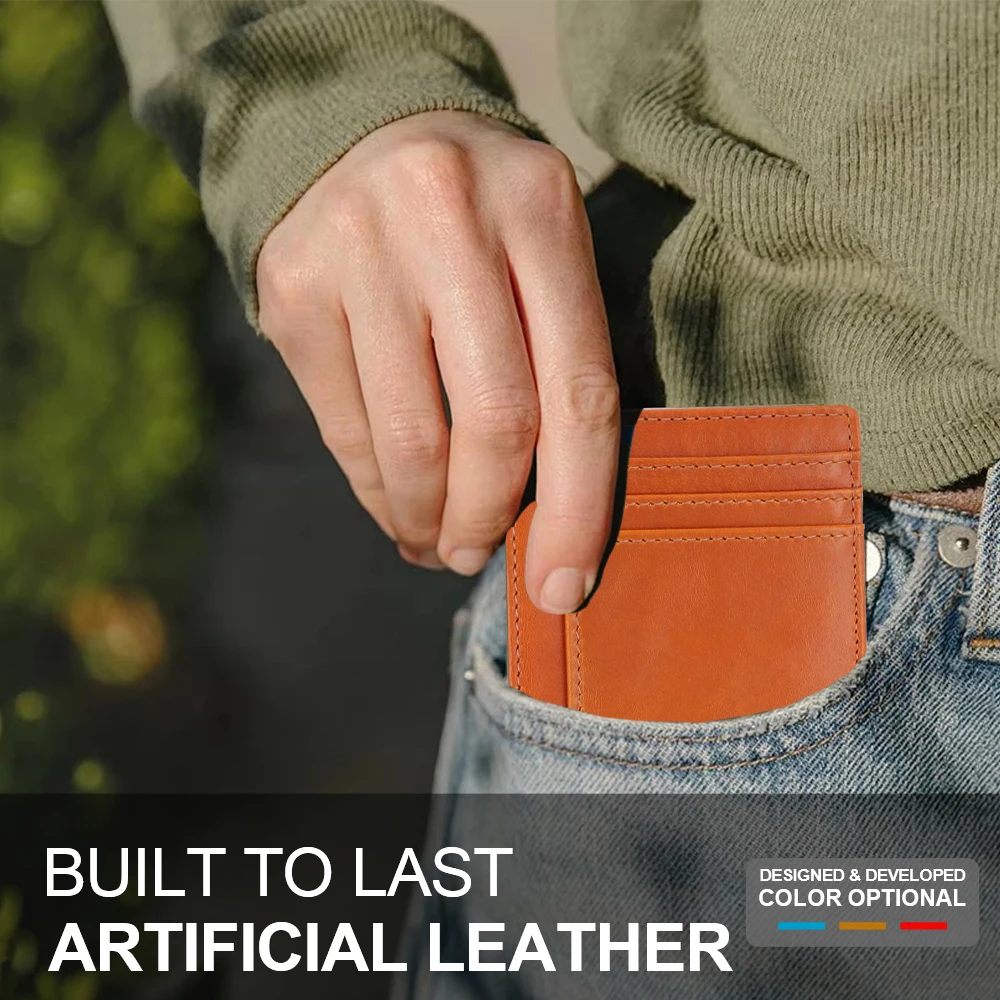 Custom brand Slim Minimalist Front Pocket RFID Blocking Leather Wallets for Men and Women Credit Card Holder