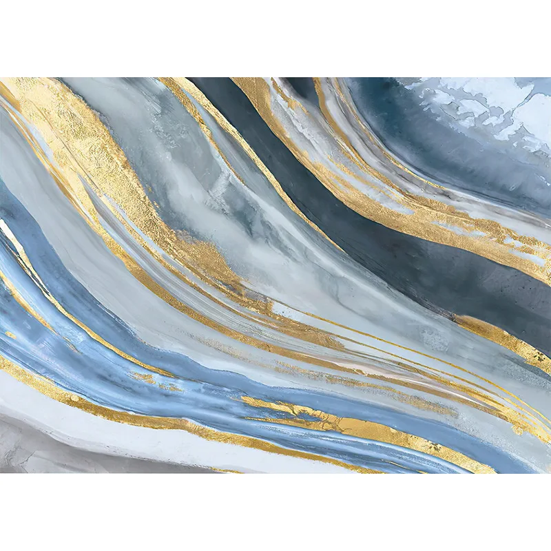 Modern light luxury 3d 5d 6d blue gold TV background wall wallpaper bedroom hotel wall cloth