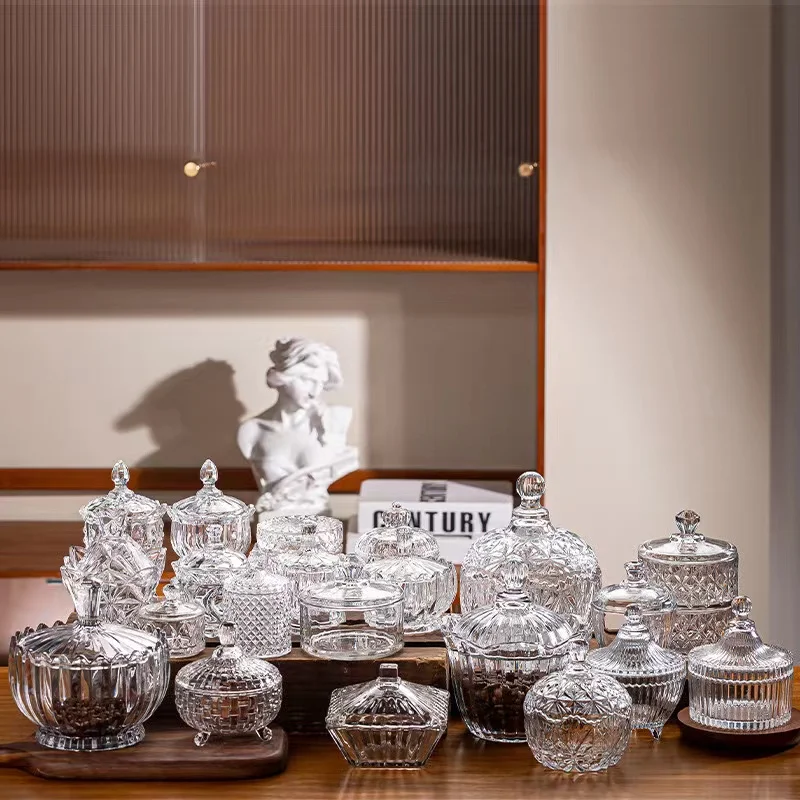 New Design Exquisite Glass Jars Sugar Pot Small Gift Boxes For Sweets Clear Glass Candy Storage Jar