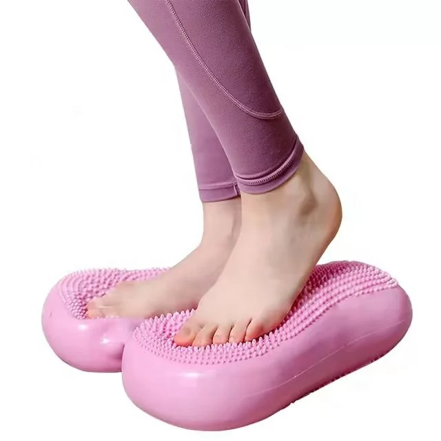Home Gym Exercise PVC massage Dots Air Mini Wobble Balance cushion Board Inflatable Stepper for Foot Peddle Trainer