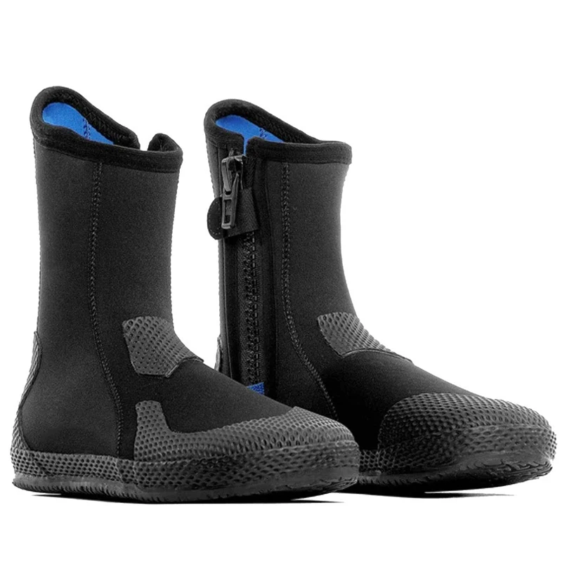 Premium Neoprene Diving Boots 3mm 5mm Water Shoes GBS Wetsuit Booties Side Zipper with Anti-Slip Rubber Sole