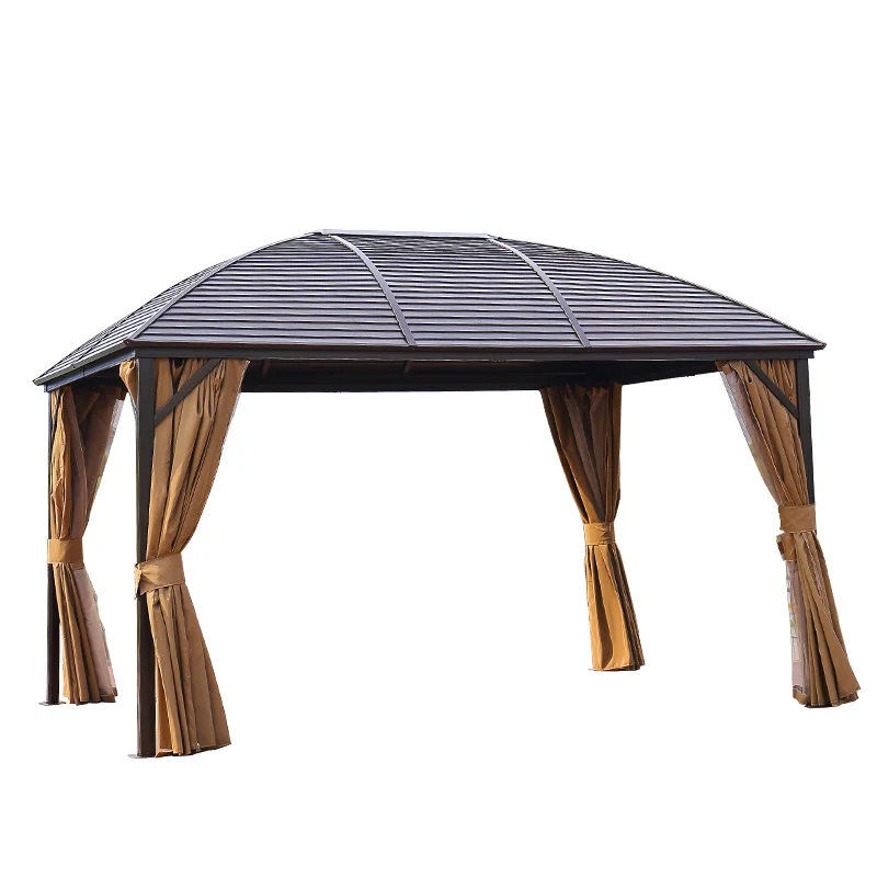 Outdoor tent gazebo Courtyard Villa garden aluminum alloy sun shading four-post pavilion rain proof hardtop gazebo