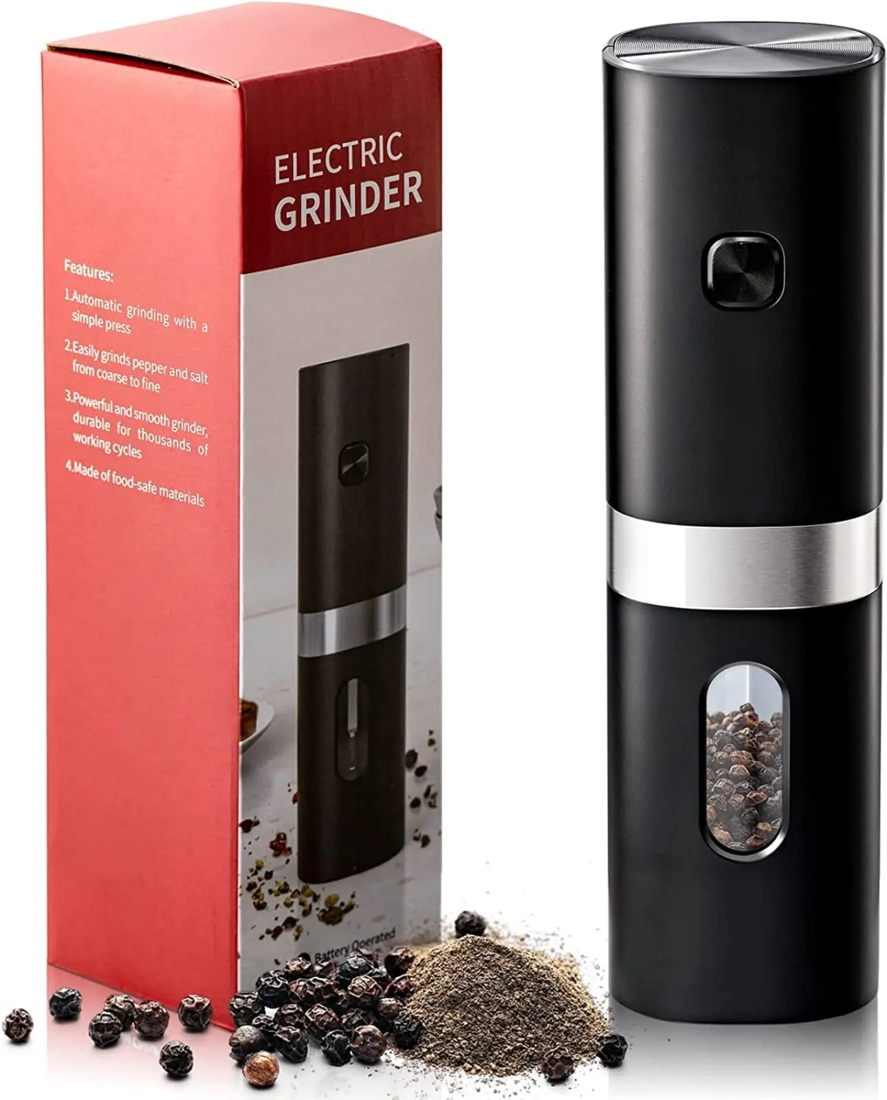 Amazon Hot Selling Salt Pepper Mill Gadget Battery Automatic Pepper Grinder Electric Salt And Pepper Grinder Set