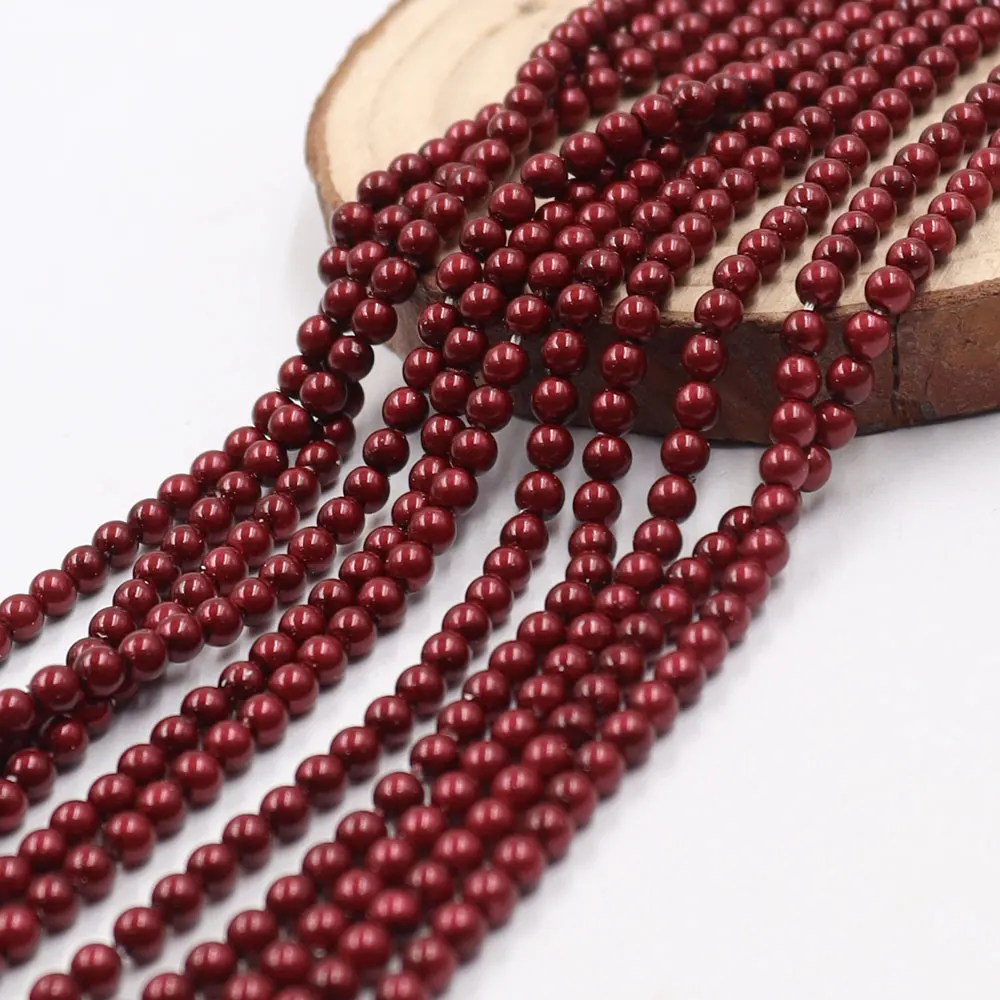 Wholesale Glass Pearl Swar Ovski Beads Crystal Bordeaux Red 538 Pearl Beads for Jewelry Making Diy Round Bead 3mm 4mm 6mm