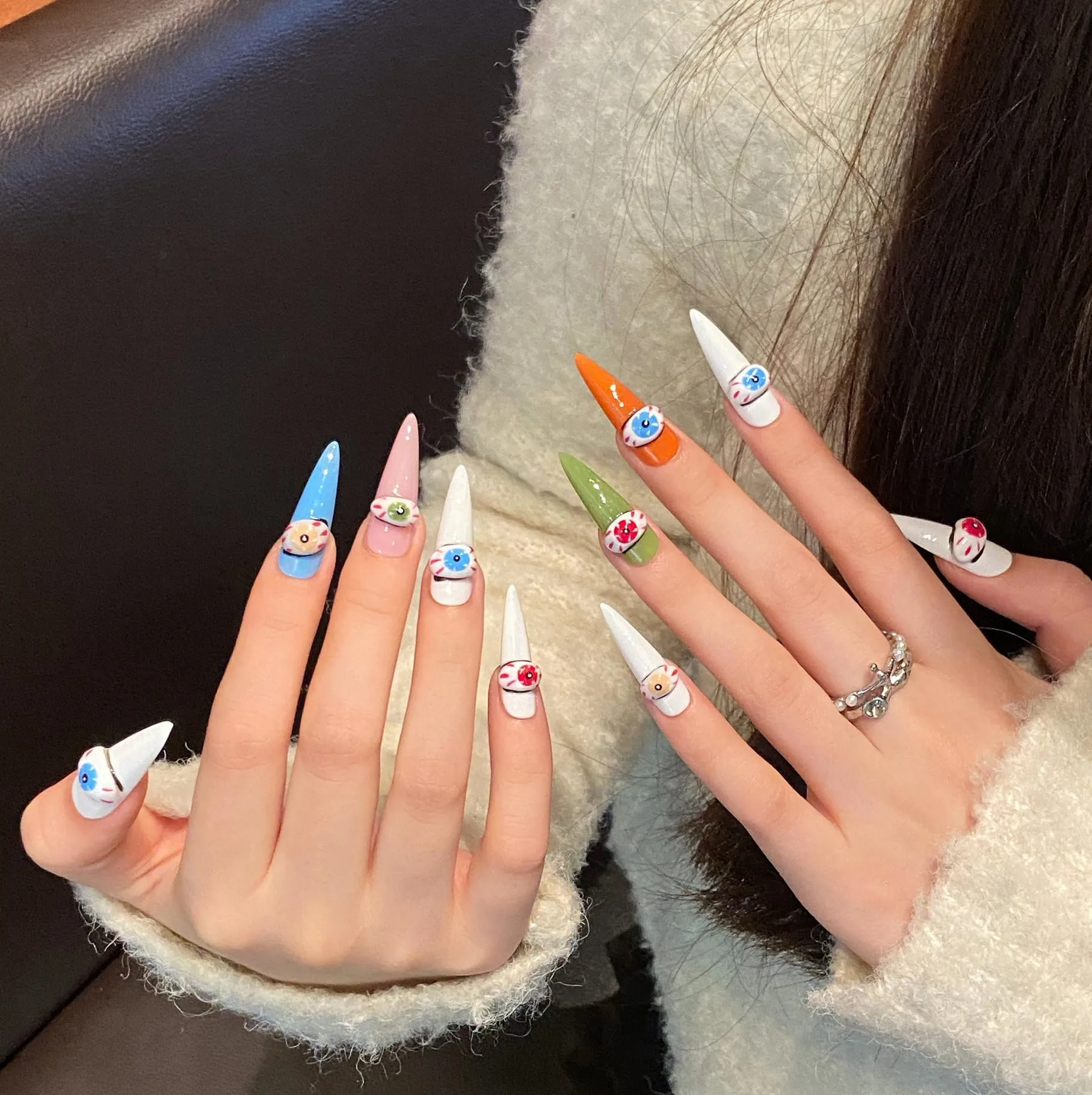 Manufacturer wholesale  Rhinestone luxury decorative 3D Press on Nails Artificial false nails art
