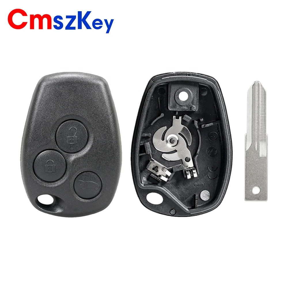 For Renault Logan Sandero Clio Fluence Vivaro Master Traff 3 Buttons Remote Car Key Shell Case With Uncut Key Blade