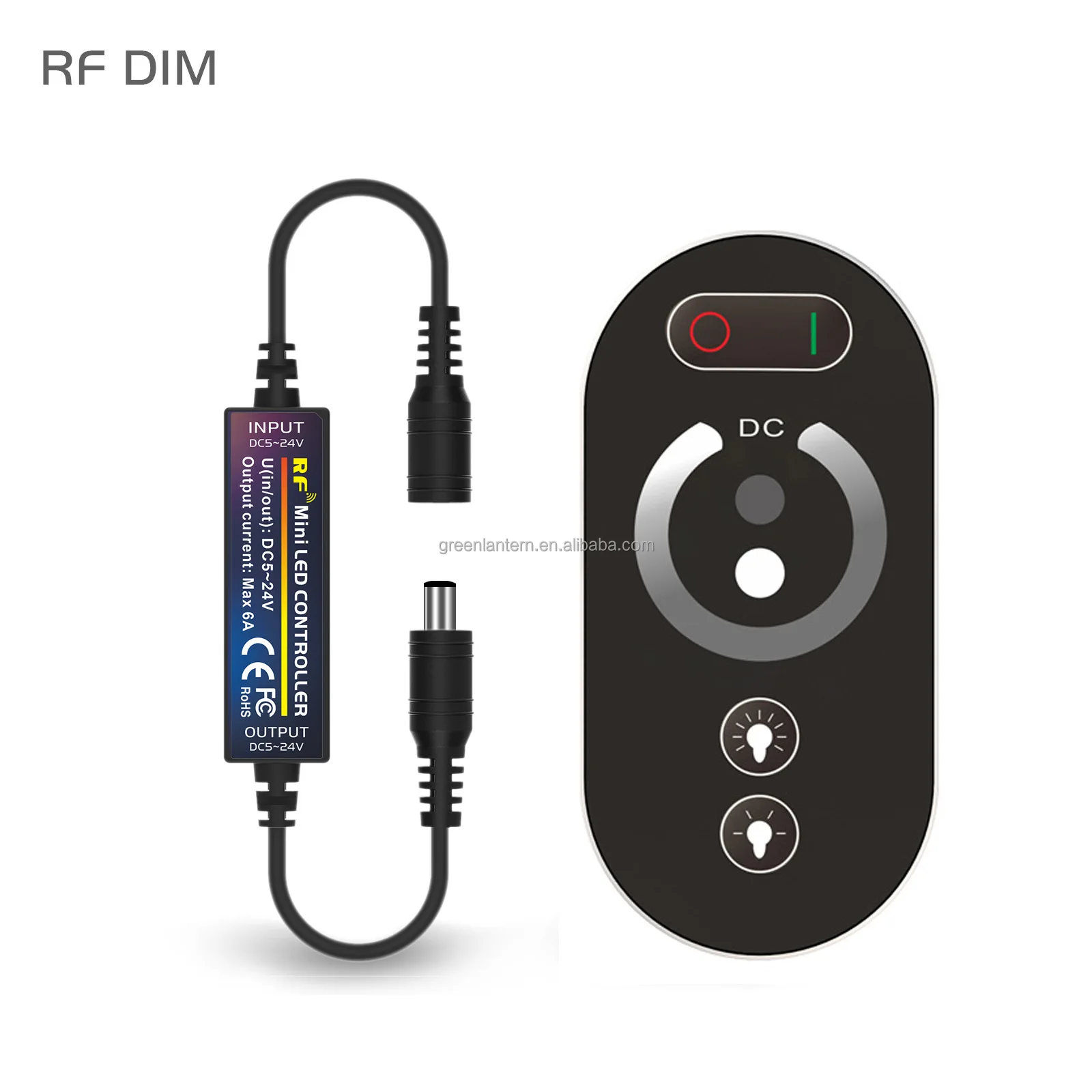 RF Wireless 6 Key Button Touch Remote RGB LED Colorful Controller DIM Stepless Dimming CCT Color Matching RGBW Radio Frequency