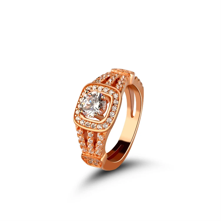 Mascot Silver 925 Women Ring with Fashionable Cubic Zirconia and Rose Gold Plated