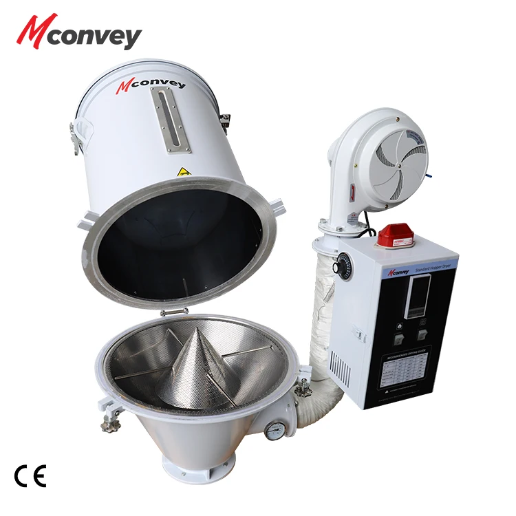 Hot air Energy saving hopper dryer 25kg autoloader plastic raw material Hopper Dryer For Extrusion