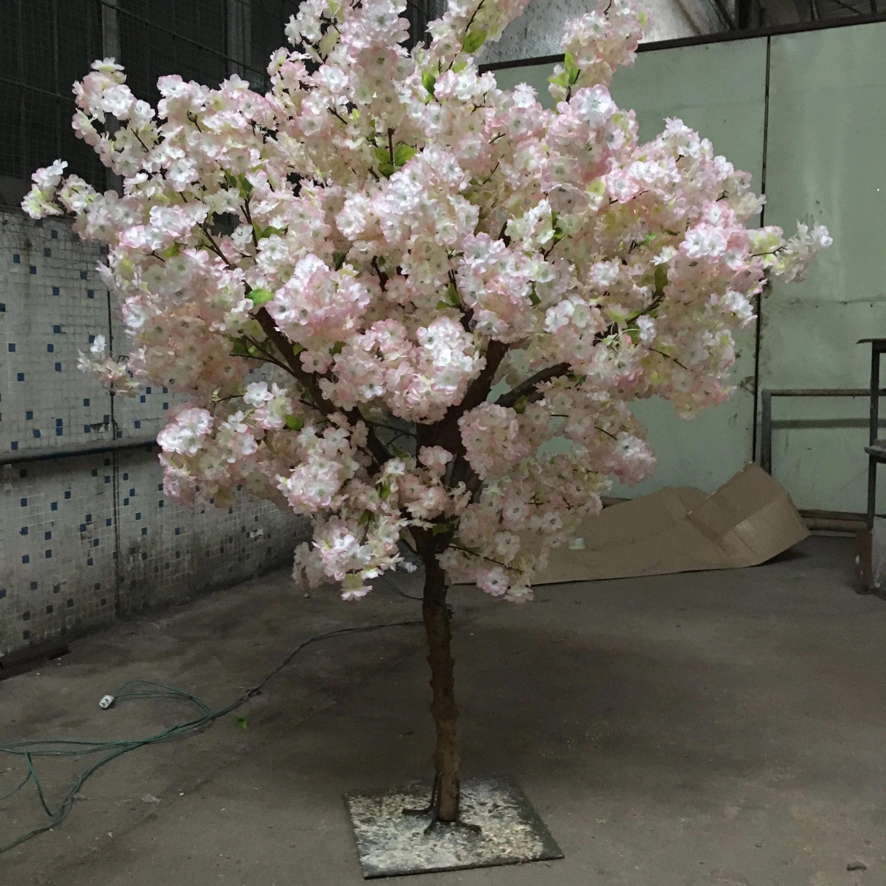 Outdoor 1M Small Pink white cherry blossom simulation fake tree artificial flowers and trees