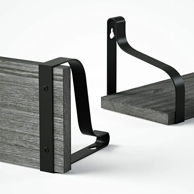 Wholesale Floating Shelves Wall Mounted Rustic Wood Wall Shelves Set of 3 for Bedroom Living Room Bathroom Kitchen Grey