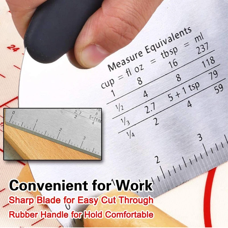 Stainless Steel Pastry Tools Dough Bench Cutter & Scrapper For Cake or Bread