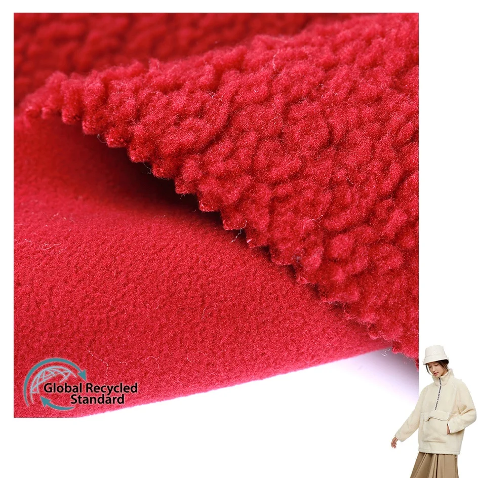 HOT!!Factory directly eco-friendly sale recycled bottle faux fur sherpa fabric for clothes