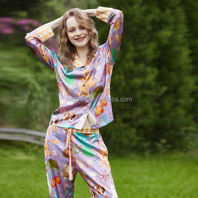 Женская пижама с длинным рукавом